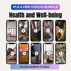 MRR Health and Well-being Videos Bundle, Faceless Marketing Instagram Reels PLR Video